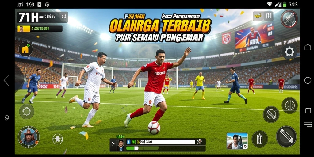 Screenshot 71H menampilkan aksi intens di lapangan olahraga.
