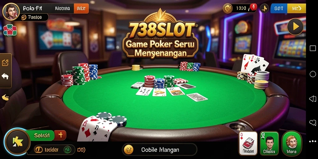 Tampilan gameplay <strong>738SLOT</strong> yang menegangkan dan menarik dalam bermain Poker.