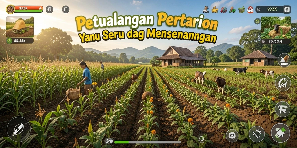 Gameplay 99ZK yang seru di ladang pertanian.