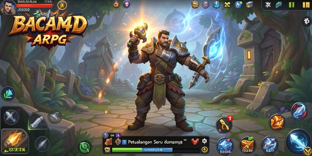 Screenshot gameplay ARPG BACAN4D yang menampilkan pertempuran epik.
