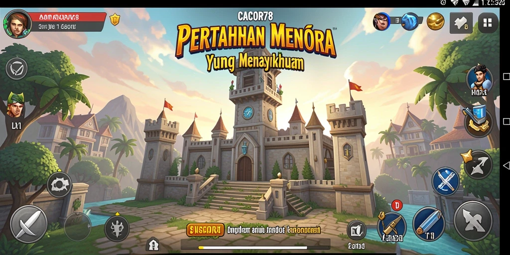 Tangkapan layar menampilkan gameplay CACOR78 yang menegangkan dalam Tower Defense.