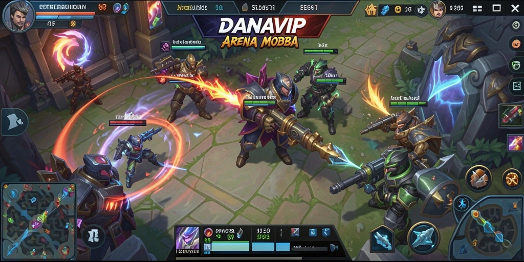 Tampilan menarik dalam gameplay MOBA yang menegangkan.