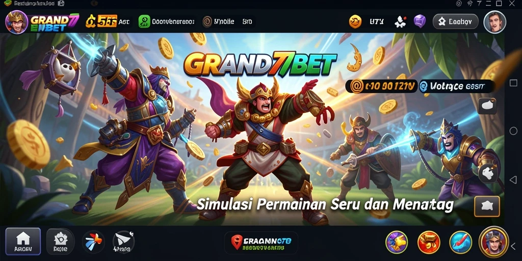 Screenshot gameplay menunjukkan aksi seru dan interaksi dalam GRAND77BET.