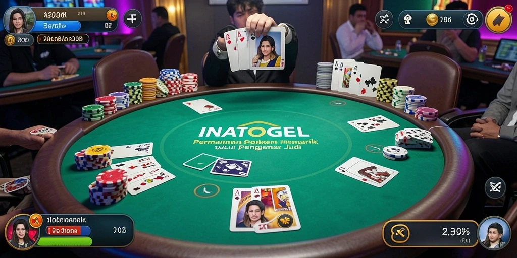 Tampilan gameplay seru Poker di INATOGEL.