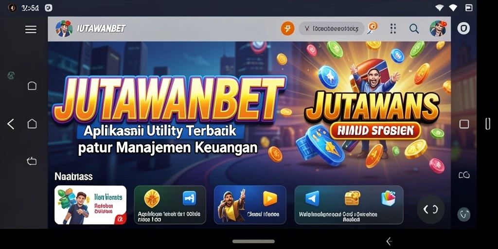 Tampilan antarmuka aplikasi JUTAWANBET yang menarik dan fungsional.