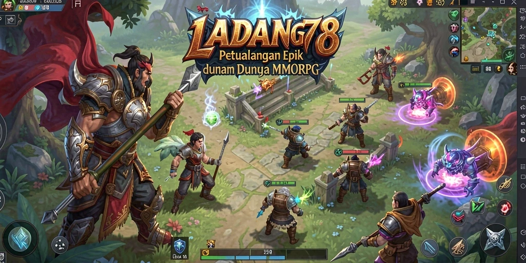 Tangkapan layar dari LADANG78 menunjukkan aksi pertempuran seru di dunia MMORPG.