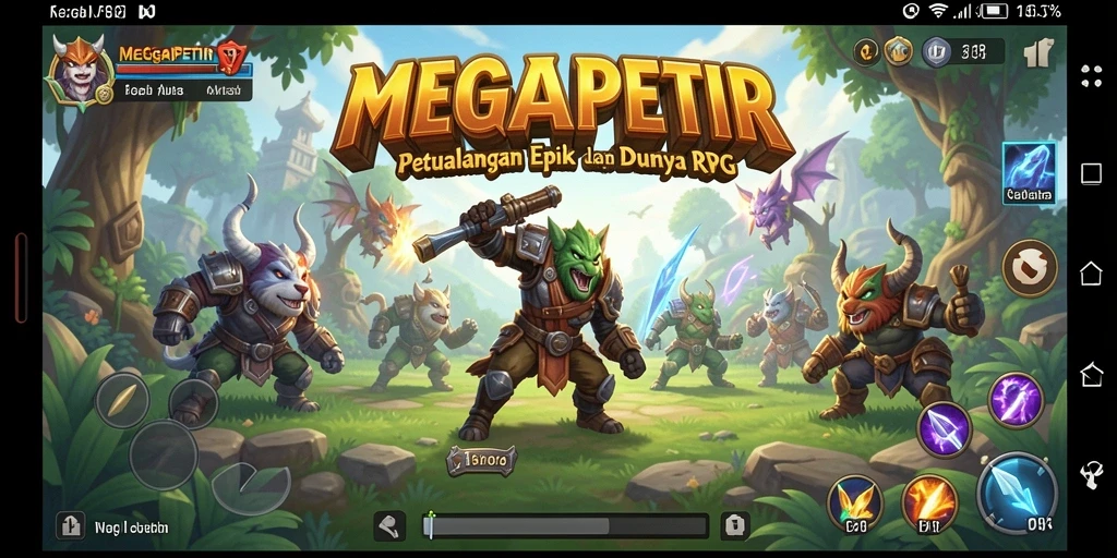Tampilan gameplay epik MEGAPETIR dengan aksi mendebarkan.