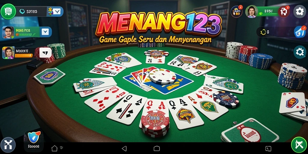 Tampilan menarik dari gameplay Gaple di MENANG123.