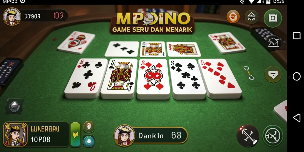 Tampilan menarik dari layar permainan Domino dalam MPO08 dengan pengalaman interaktif.