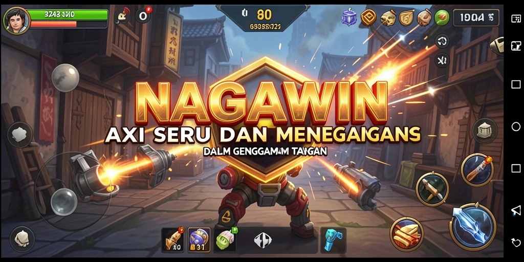 Gameplay menegangkan dalam NAGAWIN yang menampilkan aksi seru.