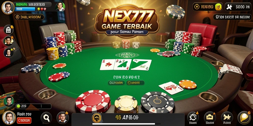 Tampilan gameplay NEX777 yang mendebarkan dalam permainan Poker.