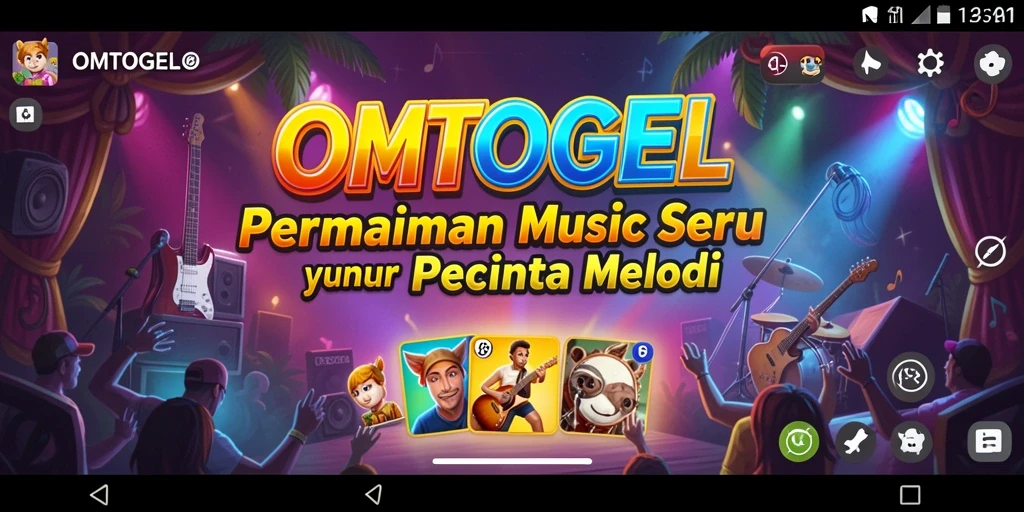 Tangkapan layar utama OMTOGEL menampilkan gameplay musik yang menarik.