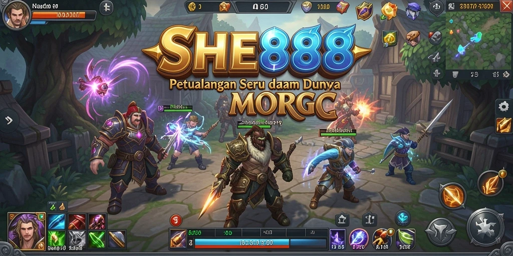 Screenshot menampilkan gameplay seru dari SHE888 dengan aksi petualangan dalam dunia MMORPG.