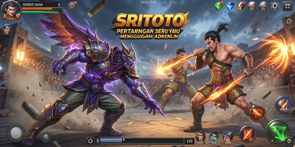 Gameplay menegangkan dengan pertarungan karakter yang epik di SRITOTO.