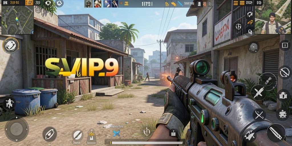 Screenshot gameplay dari SVIP9 memperlihatkan aksi pertempuran yang intens.