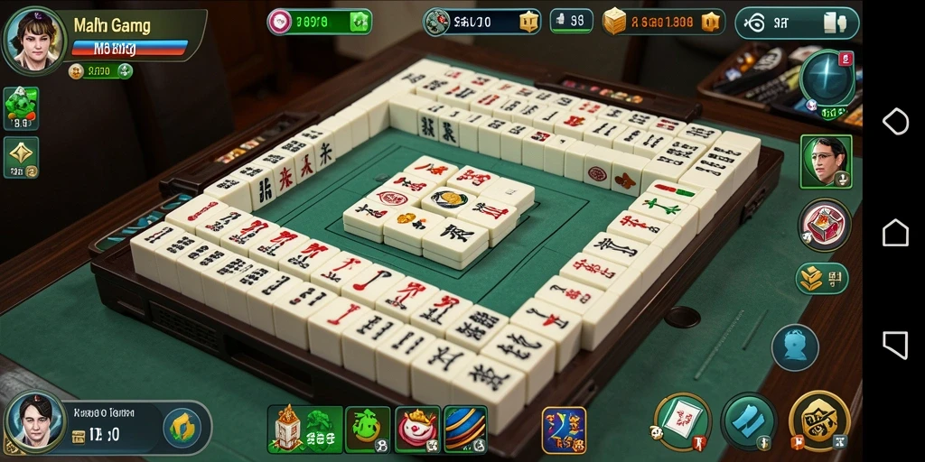 Tampilan gameplay V87 yang menarik dan seru dalam Mahjong.