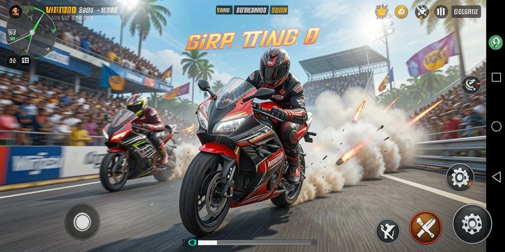 Tampilan menegangkan saat balapan motor di WIFITOTO.