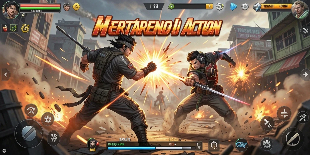 Tampilan menarik dari gameplay penuh aksi di WISNU123.