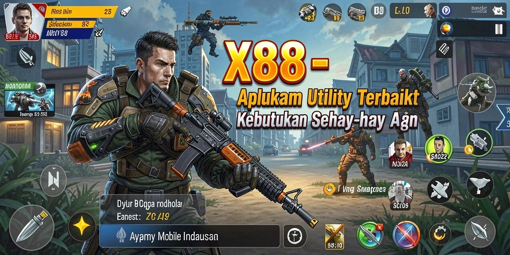 Tampilan utama aplikasi X88 dengan berbagai fitur Utility.