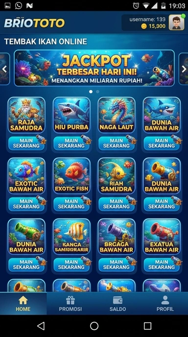 Halaman unduh aplikasi briototo dengan berbagai pilihan aplikasi.